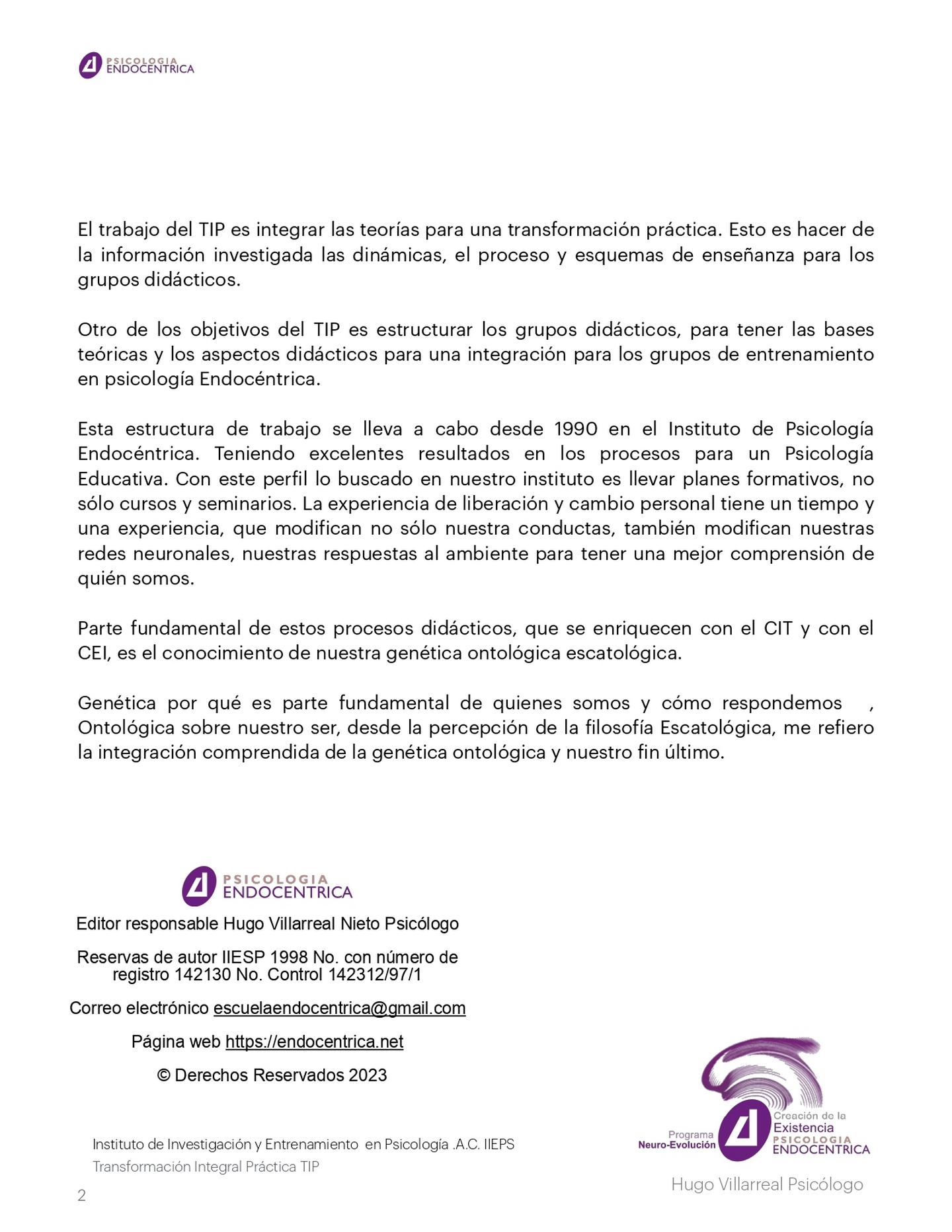 Transformación Integral Práctica página 2